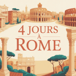 Image stylisée de Rome pour 4 jours à rome avec monuments historiques emblématiques