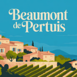 vue sur beaumont de pertuis village en provence