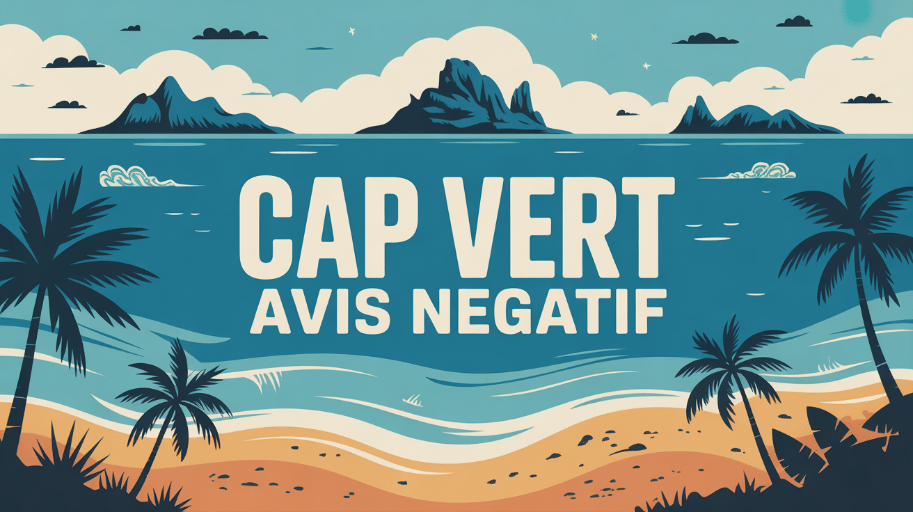 cap vert avis négatif illustration archipel sous nuages et vent