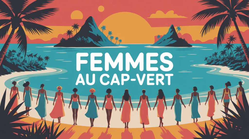 cap vert femme silhouettes plage coucher soleil