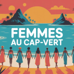 cap vert femme silhouettes plage coucher soleil