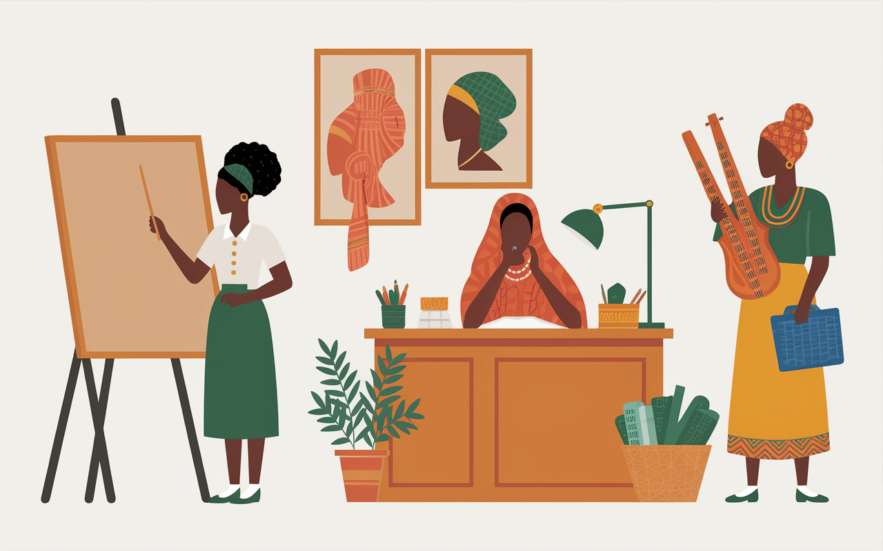 cap vert femme enseignante artiste commerçante