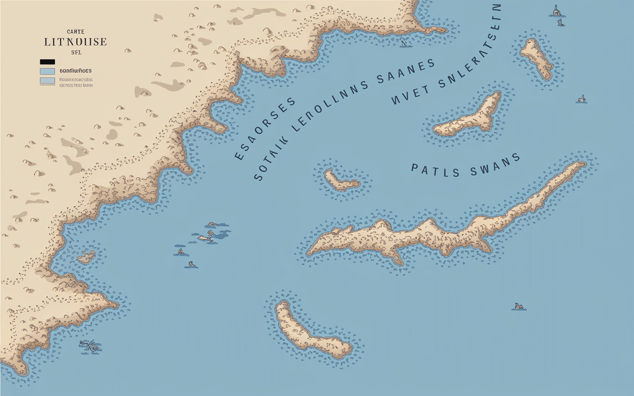 Panorama carte des cotes atlantique simplifiee