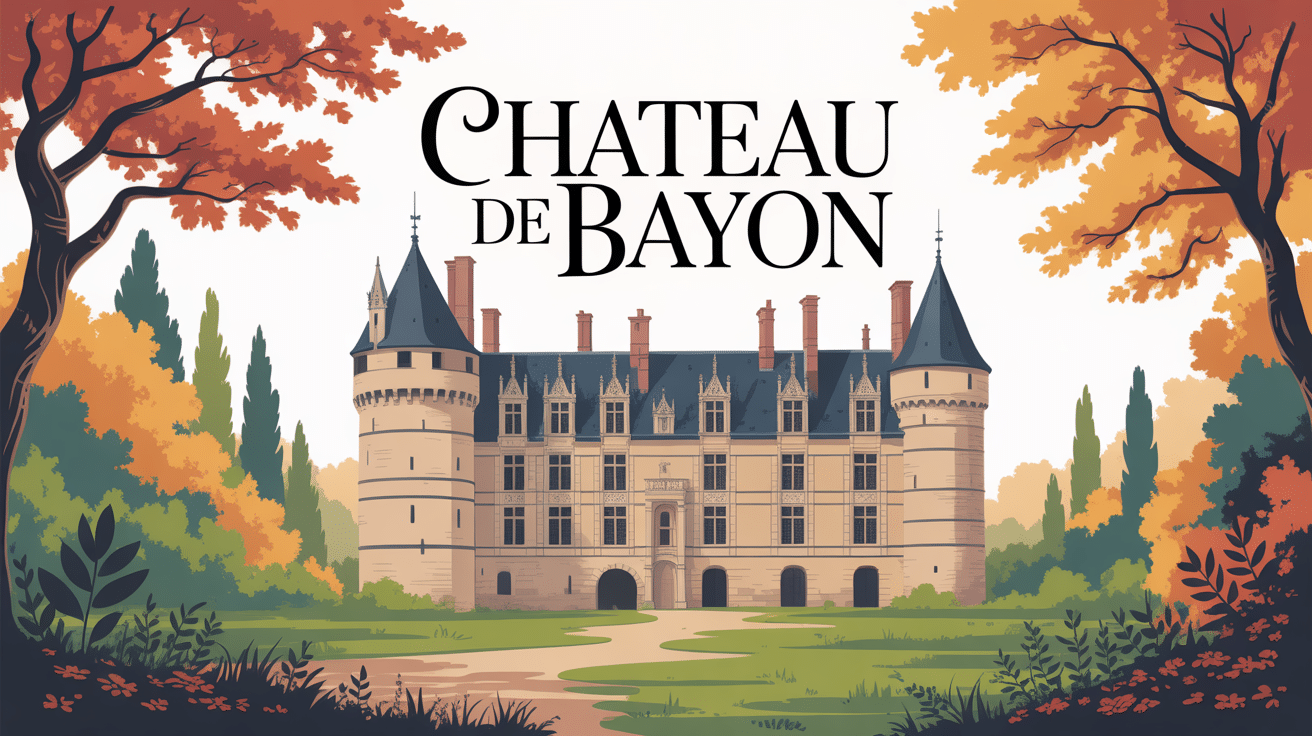 illustration chateau de bayon style aquarelle lorraine