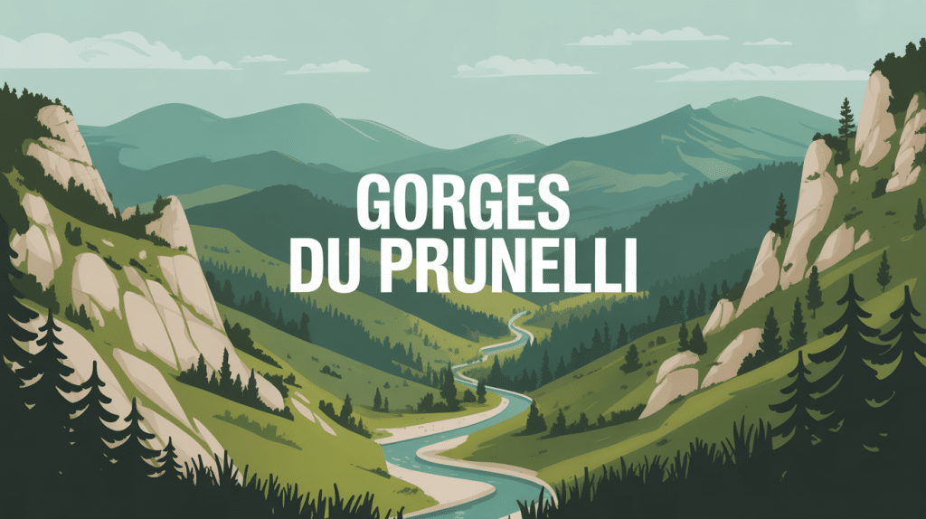 Panorama gorges du prunelli vallée rivière forêt