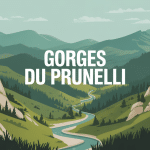 Panorama gorges du prunelli vallée rivière forêt