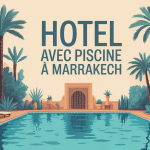 hotel piscine marrakech illustration luxe