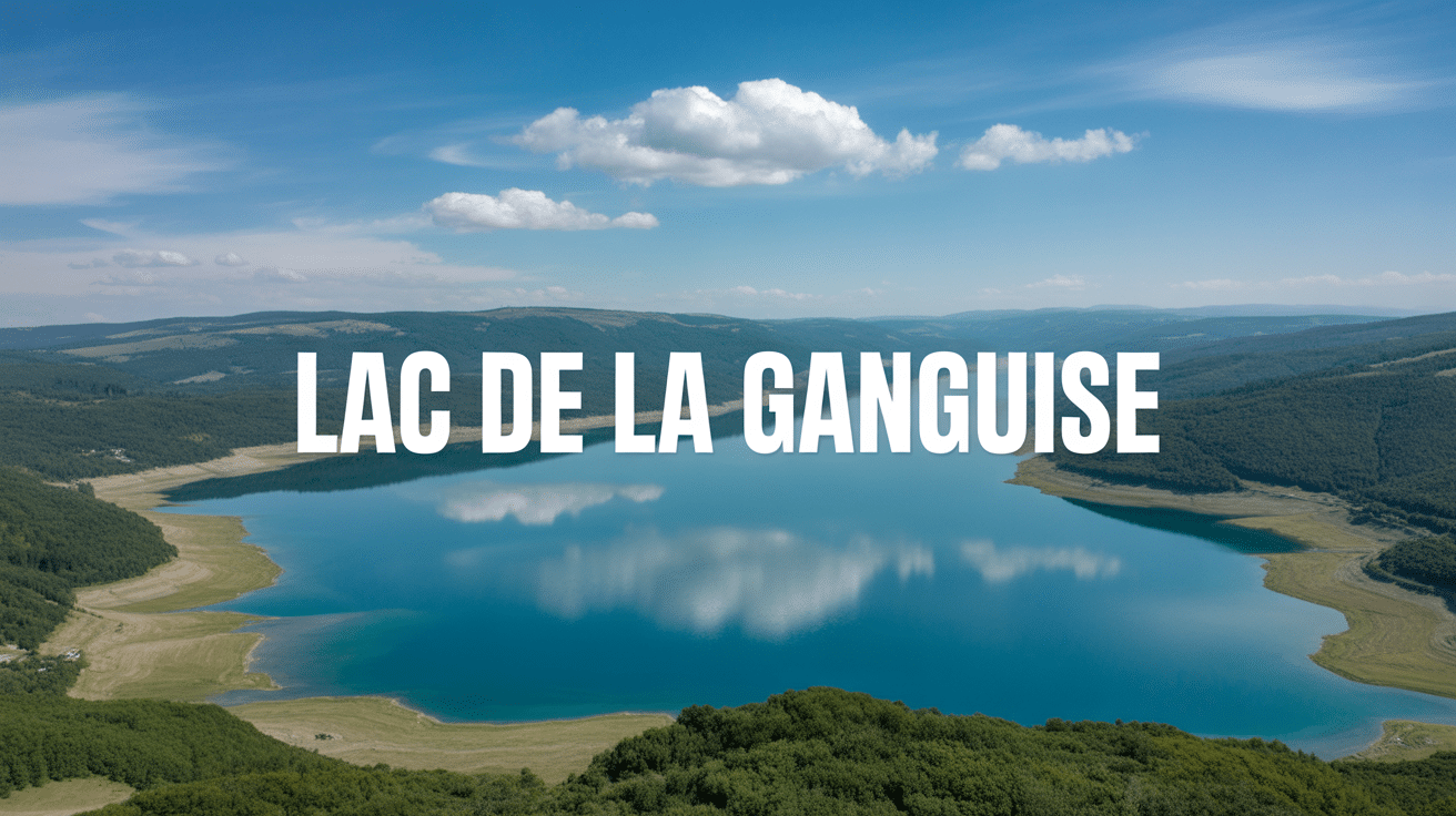 vue panoramique lac de la ganguise collines verdoyantes