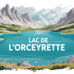 illustration lac de l'orceyrette aquarelle