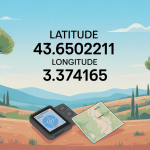 Illustration paysage latitude 43.6502211 longitude 3.374165 GPS