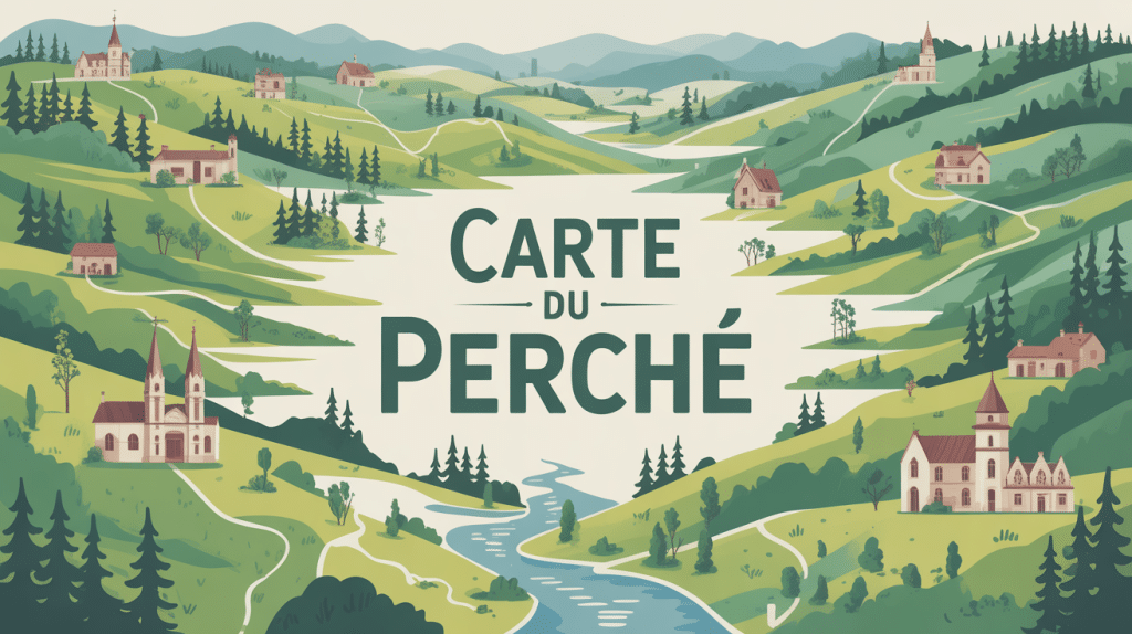 le perche carte illustration géographique stylisée