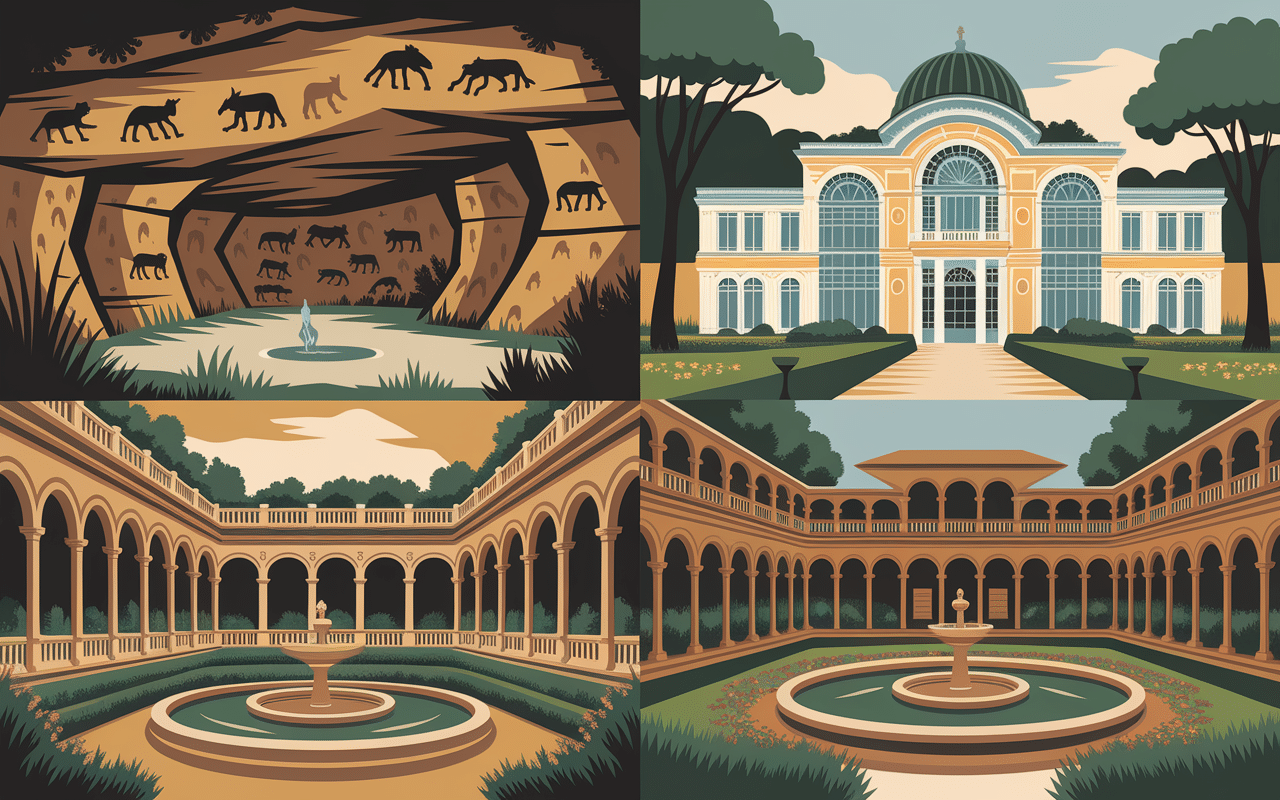 Trésors européens et français de monument en g : grotte et palais