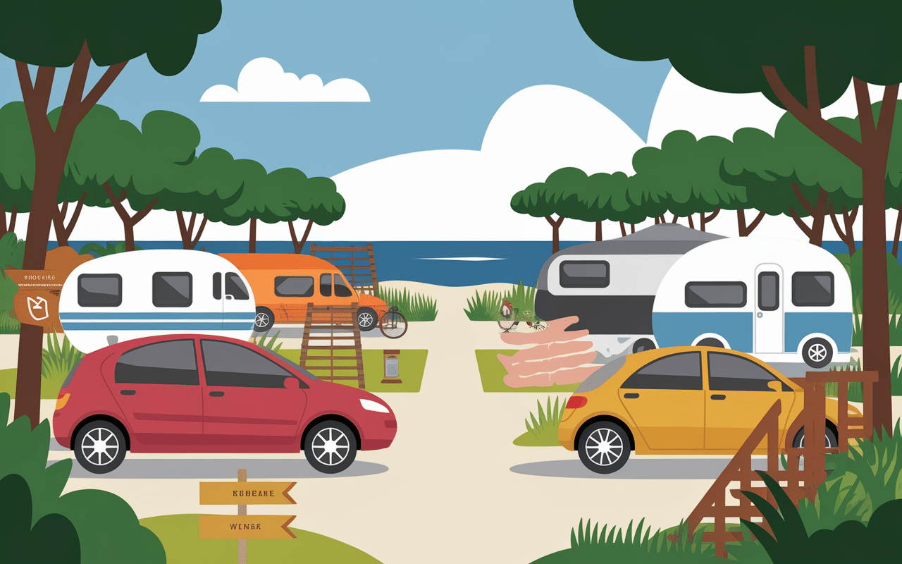 Parking accès plage du Petit Nice sentier pinède