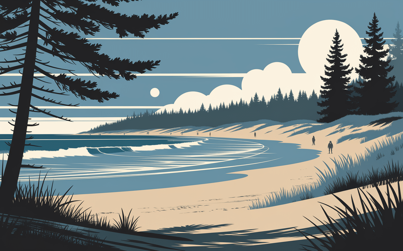 Plage du Petit Nice sable fin pins maritimes