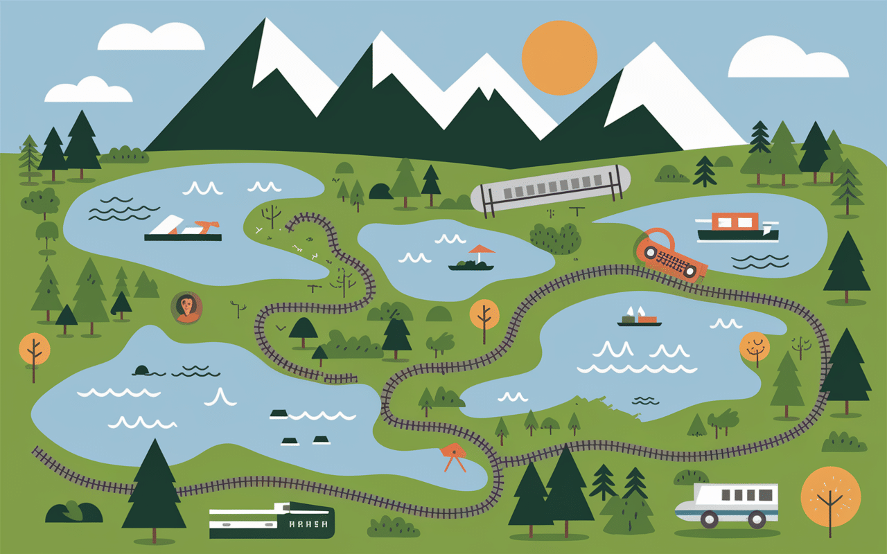 carte region des lacs italie itineraire transports