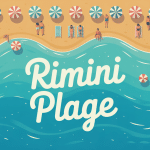 rimini plage panorama été parasols sable