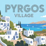 vue panoramique santorini pyrgos village colline