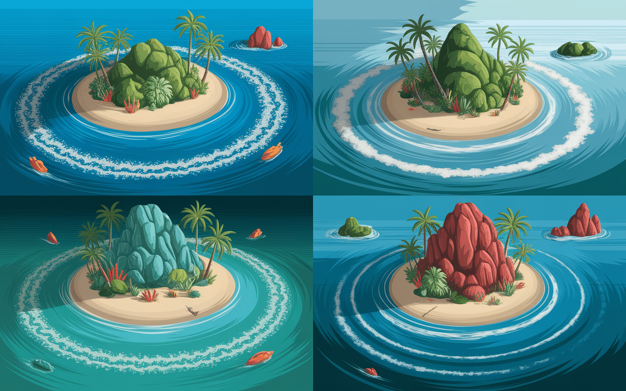 Surfen in Hawaii vier Inseln Wellen tropische Landschaft