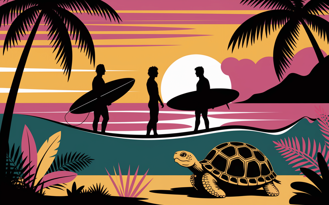 Surfen in Hawaii Surfer Sicherheit Strand Korallen Natur