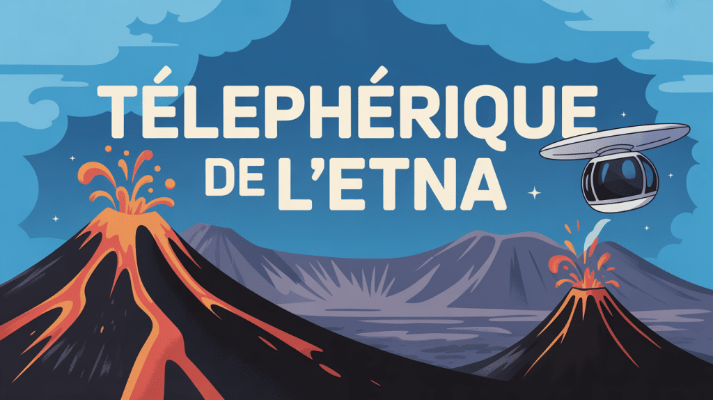 Téléphérique Etna survolant le volcan