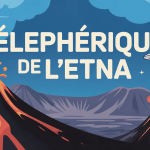 Téléphérique Etna survolant le volcan