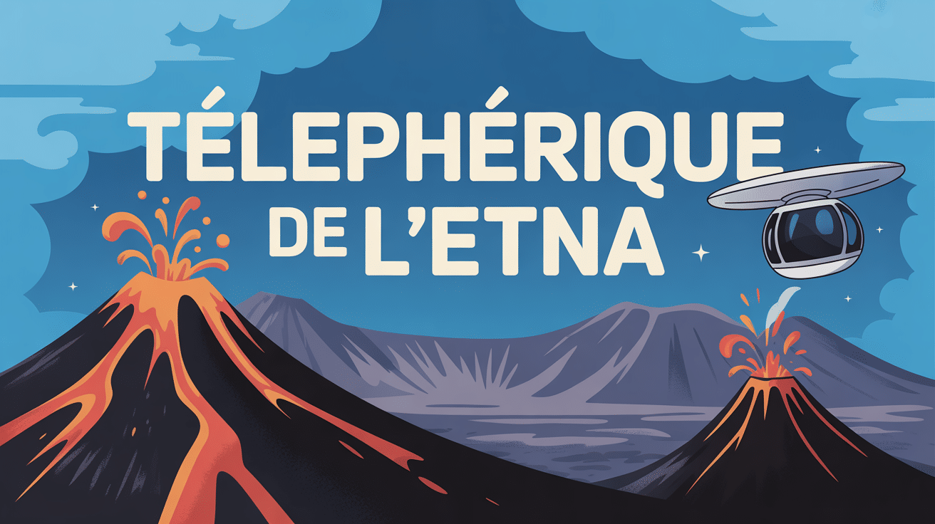 Téléphérique Etna survolant le volcan