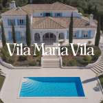 villa maria villa vue aerienne avec piscine et jardins