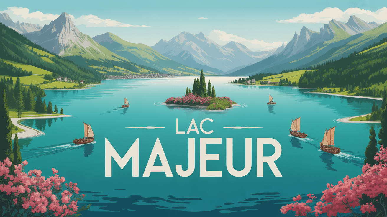 Visiter le lac Majeur illustration panorama lac montagnes îles