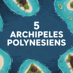 carte des 5 archipels de la polynésie française