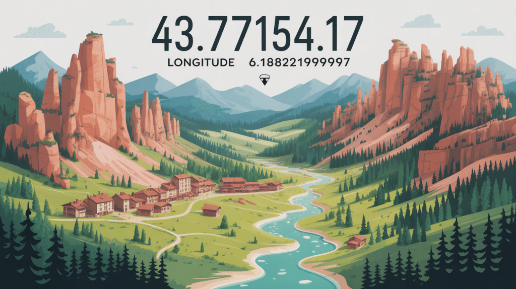 Vue aérienne montagne latitude 43.7715417 longitude 6.18982619999997