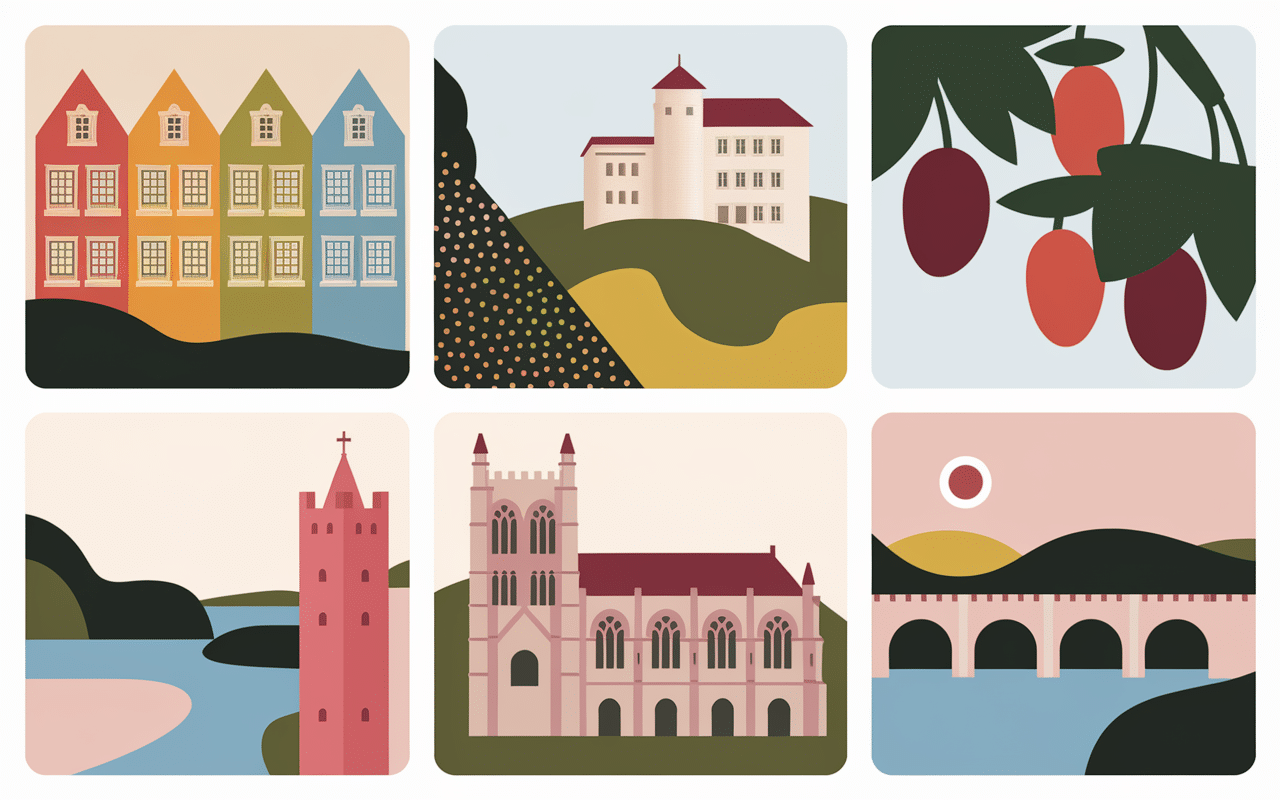 Collage incontournables week end Alsace villages vignobles château cathédrale