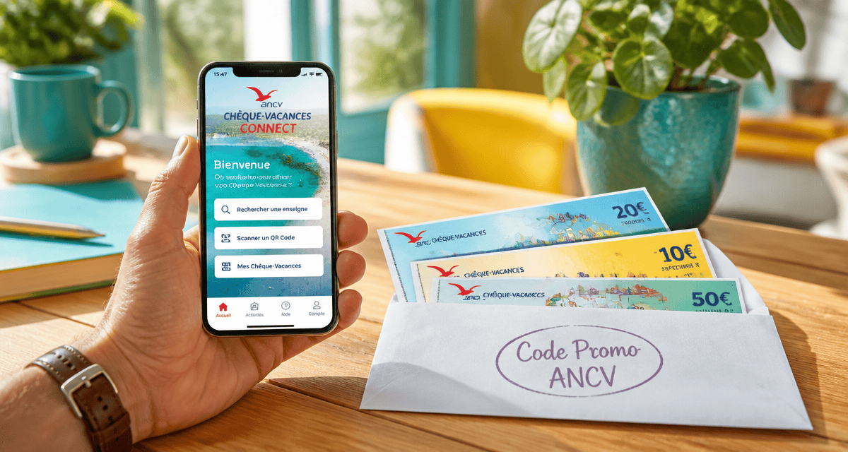 code promotionnel ancv sur smartphone et chèques vacances