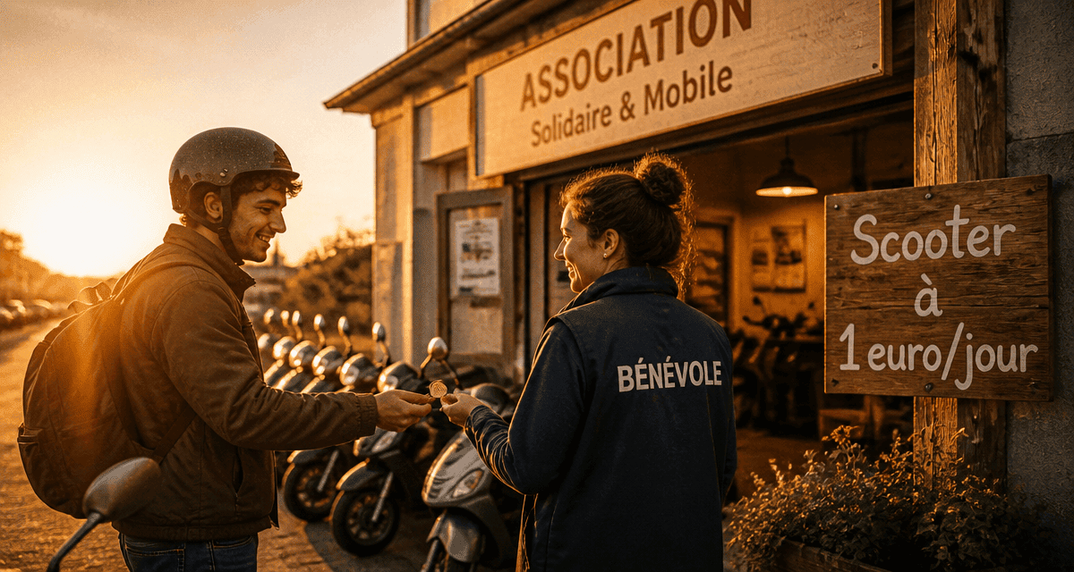 location scooter 1 euro par jour devant local associatif