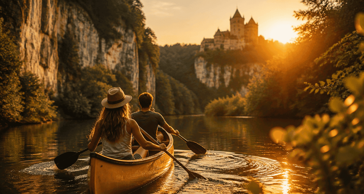 ou faire du canoe sur riviere sauvage avec chateau