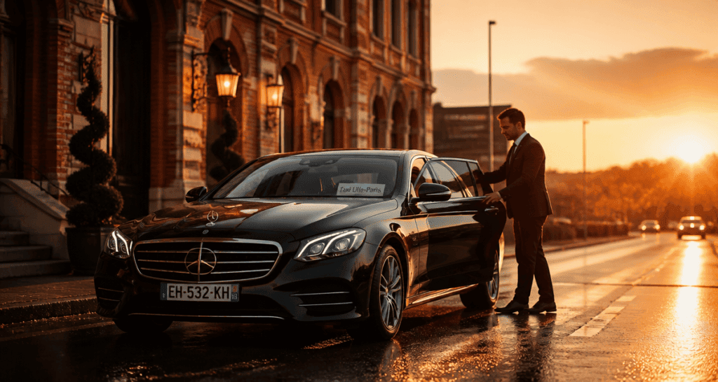 taxi lille paris berline noire chauffeur