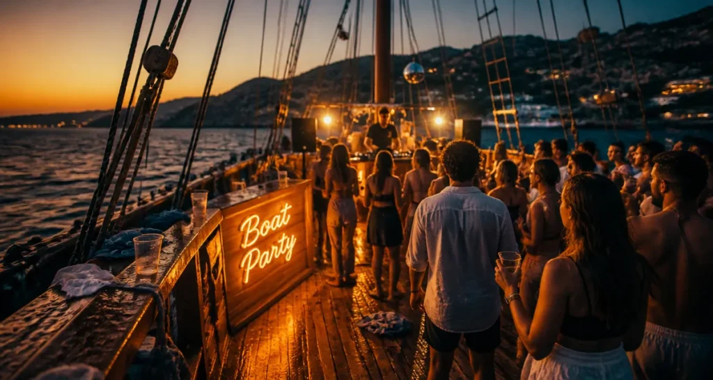 Boat party malte sur goélette : DJ, open bar et baignade en mer