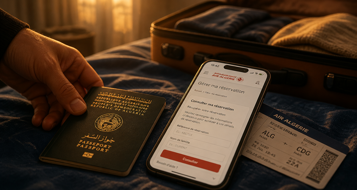 Consulter ma réservation Air Algérie sur téléphone et passeport