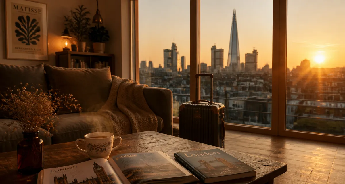 location appartement londres courte durée salon cosy vue shard