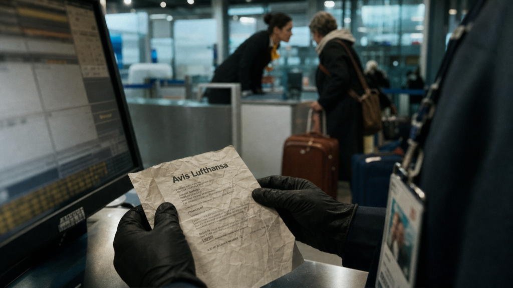 lufthansa avis 13 000 passagers, enregistrement aéroport