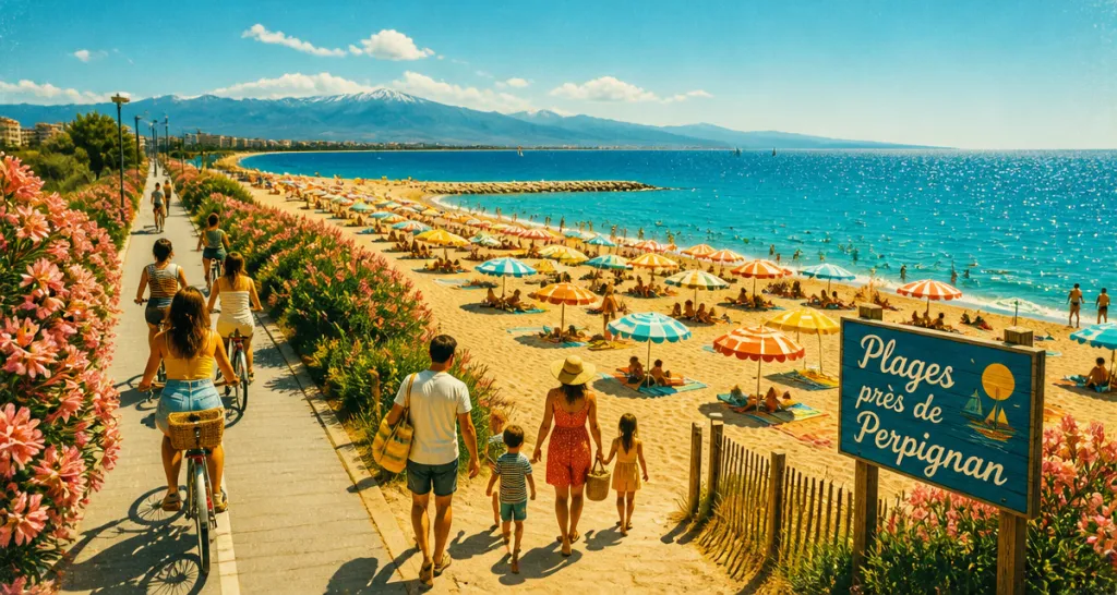 perpignan plage centre ville vue plage