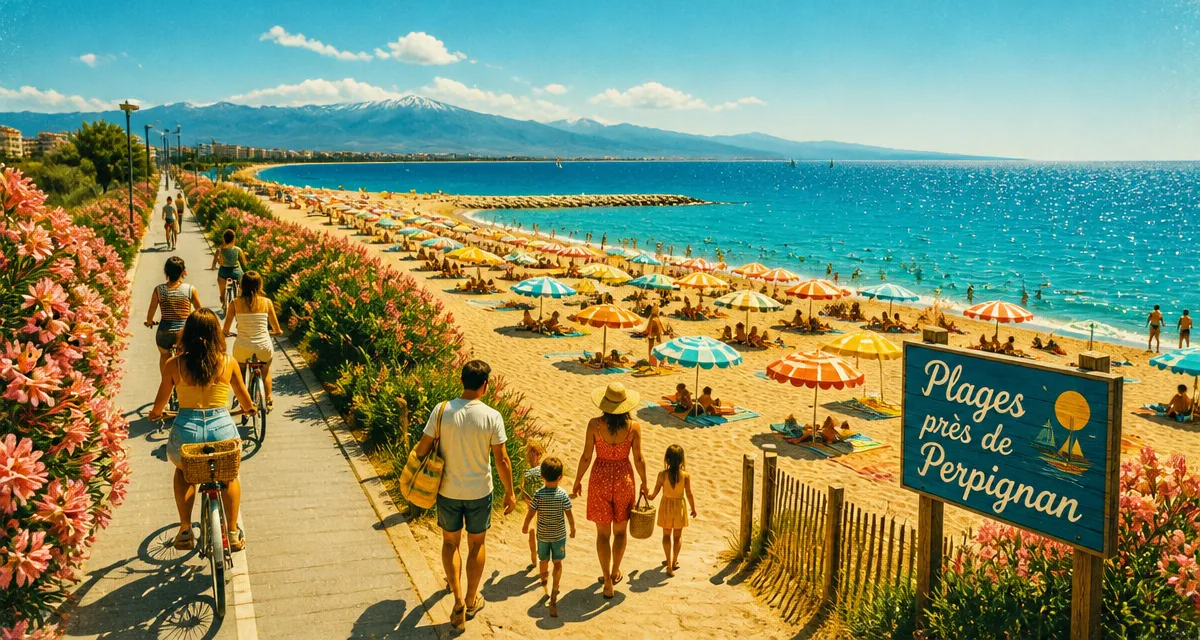 perpignan plage centre ville vue plage