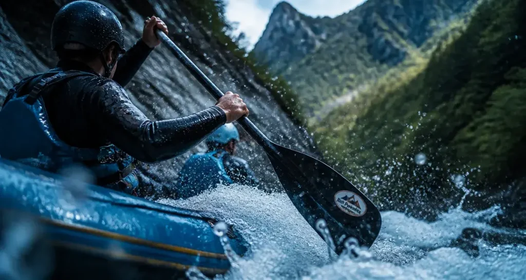 Rafting dans les Pyrénées en raft sur un rapide