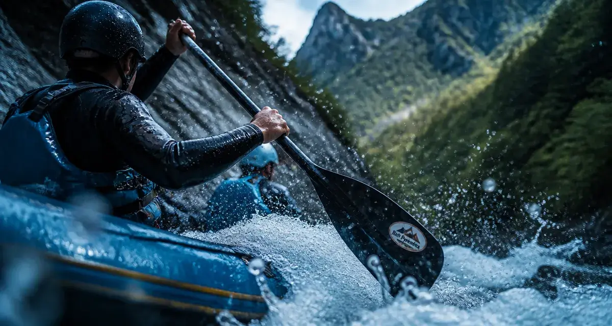 Rafting dans les Pyrénées en raft sur un rapide