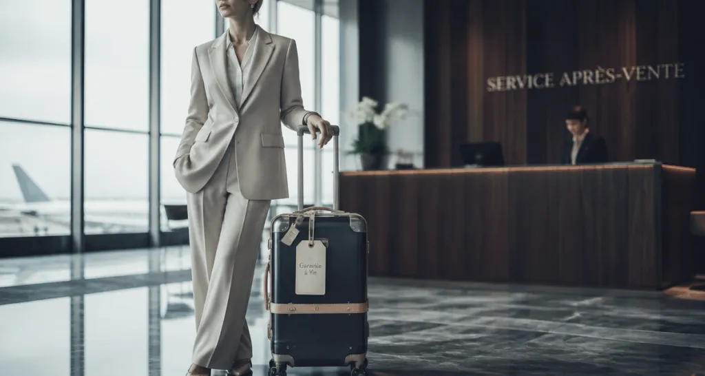 valise garantie à vie femme élégante aéroport