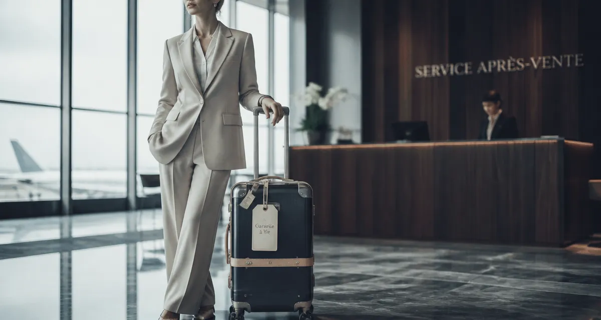 valise garantie à vie femme élégante aéroport