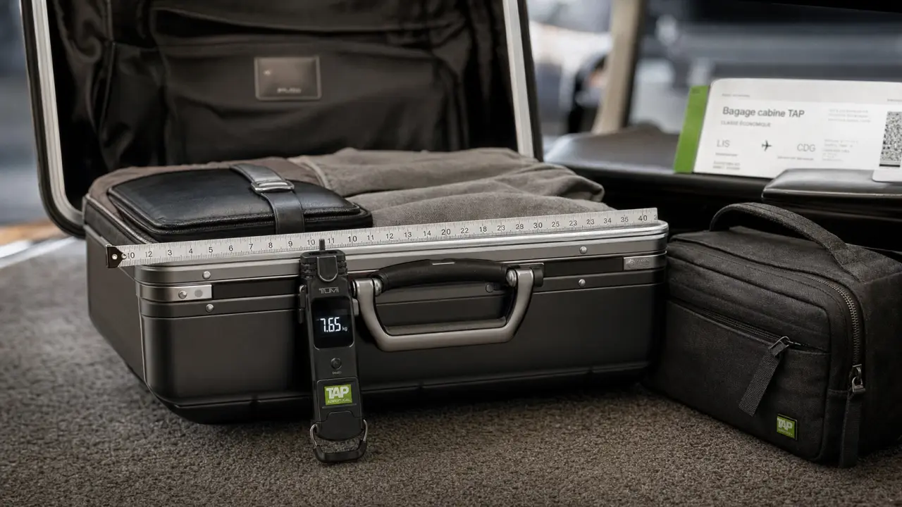 Bagage cabine tap 55x40x25 cm, 8 kg économie, 10 kg business