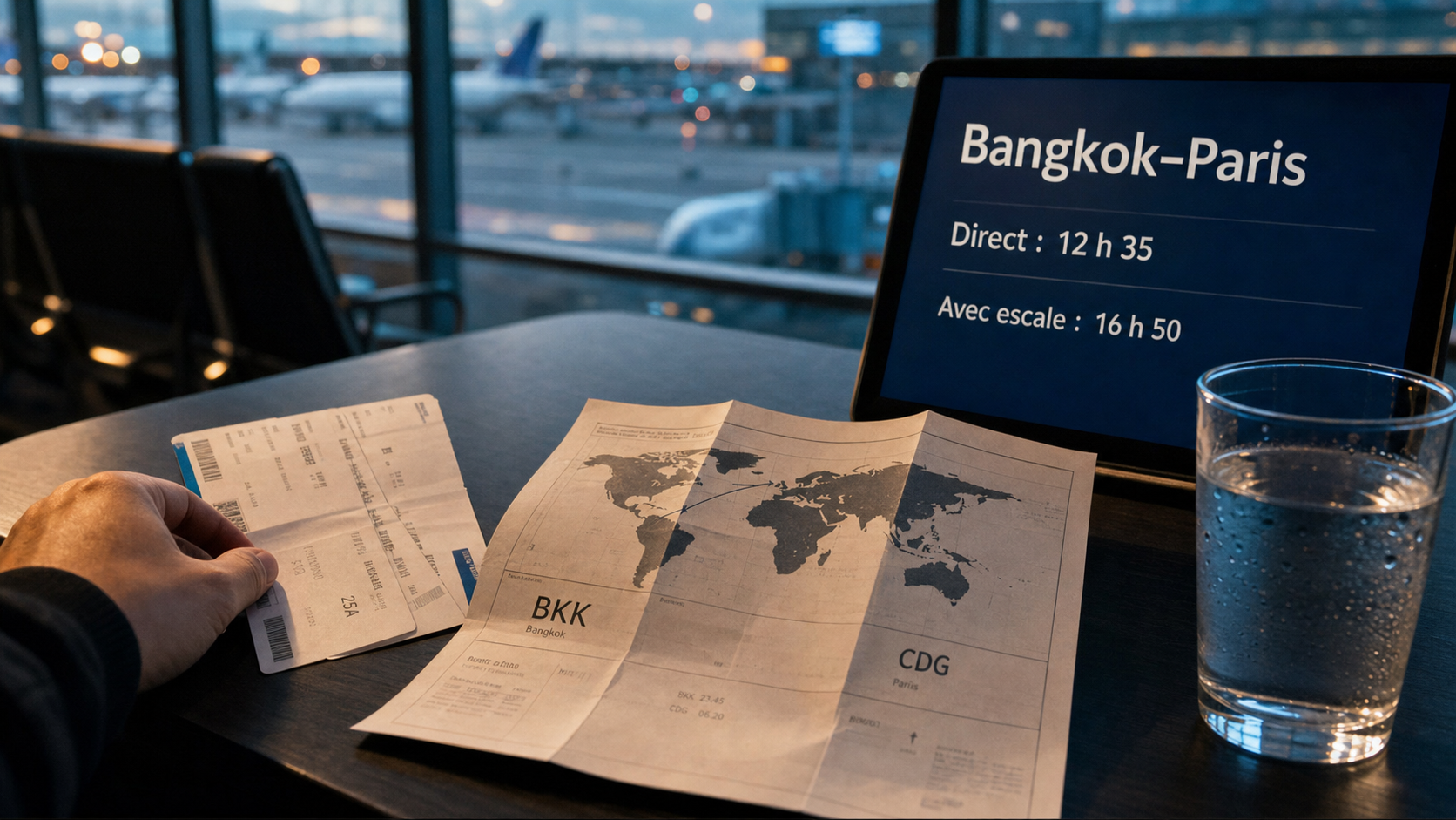 Bangkok Paris heure de vol 11h30 : direct ou avec escale