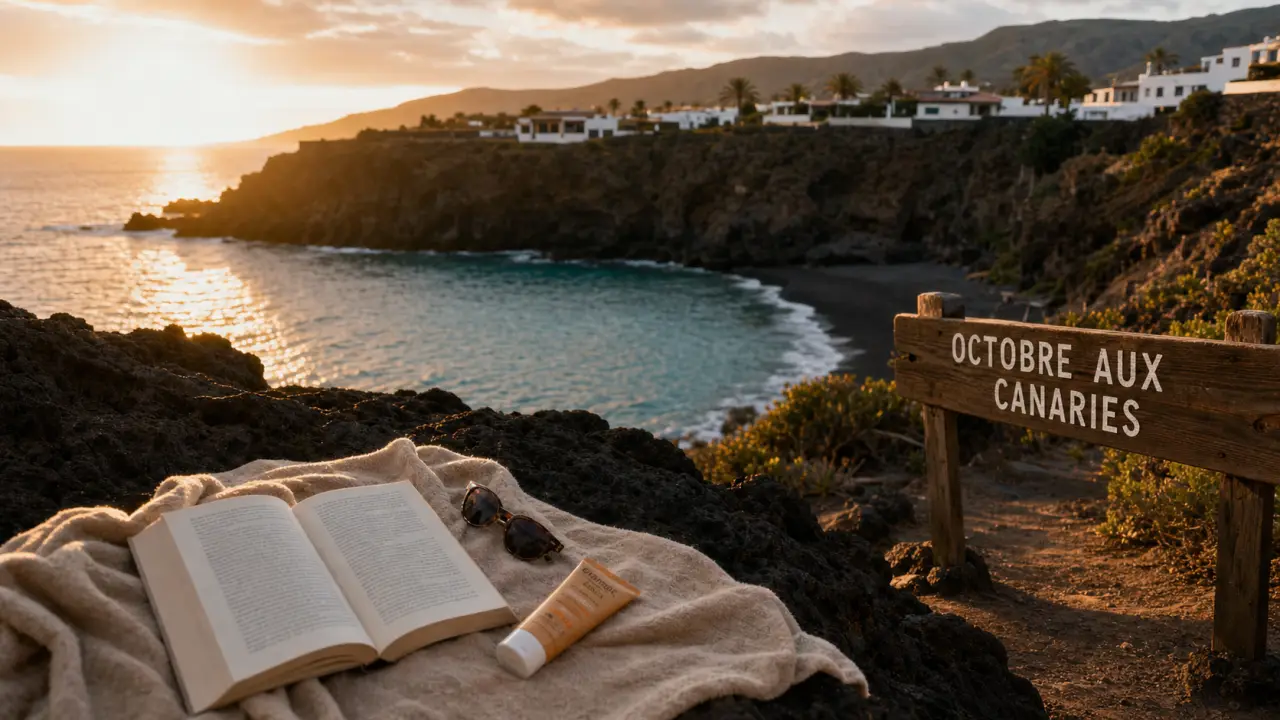 Meteo canaries octobre : crique turquoise à 24°C, plage aux Canaries