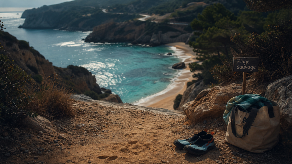 Plage en Algérie : crique sauvage turquoise entre falaises