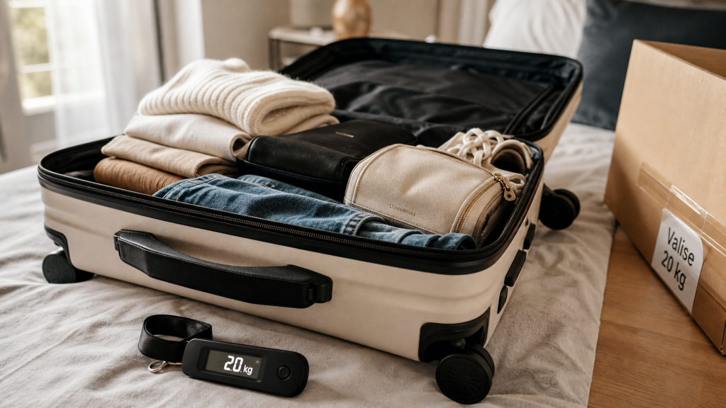 Valise 20 kg dimensions 65x41x27 cm sur balance pèse-bagage